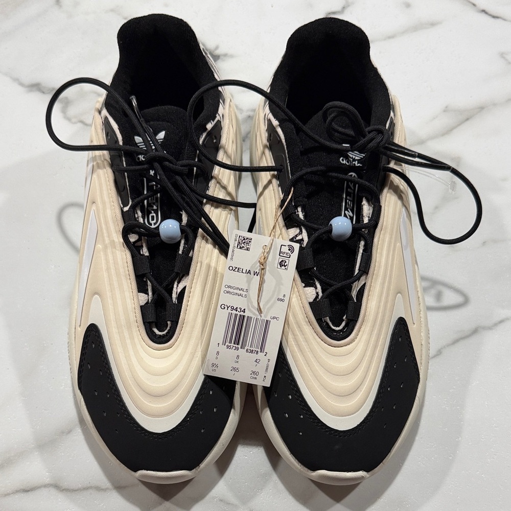 Adidas Black and Cream Ozelia Sneakers